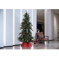 thumbnail image 7 of Northlight 26.75" Shiny Red Fabric Hexagonal Christmas Tree Collar, 7 of 7