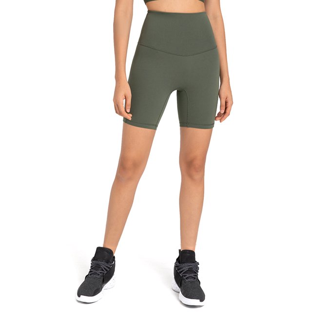 Pantalones cortos de yoga para mujer, moldeador de glúteos, cintura alta, ajustados, pantalones cortos deportivos para ciclismo, color verde 4