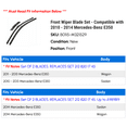 thumbnail image 2 of Front Wiper Blade Set - Compatible with 2010 - 2014 Mercedes-Benz E350 2011 2012 2013, 2 of 2