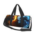 thumbnail image 1 of Easygdp Red And Blue Fire Skull Warrior Bolsa de Viaje, Bolsa de Mano, Bolsa de Gimnasio, Bolsa de Equipaje para Viaje, 1 of 6