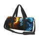 thumbnail image 1 of Fotbe Red And Blue Fire Skull Warrior Bolsa Deportiva de Lona Plegable con Estampado, Bolsa de Gimnasio con Bolsillo Seco/Húmedo, Bolsa de Viaje Ultraligera de Gran Capacidad, 1 of 6