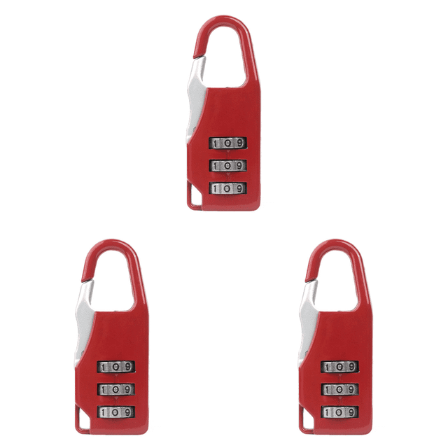 Likrtyny Lucchetto Con Combinazione A 3 Cifre Lucchetto Per Armadietto Per Bagagli Da Viaggio In Lega Di Zinco (rosso)