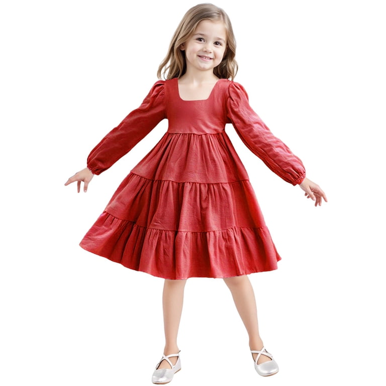 burgundy christmas dresses FDDMis Dress Red Black Long Sleeve Dress Infant Dress Long Short Dress Hawaiian Dress Girls Christmas Outfits, 3-4 Years day comfort OUT26 Beige Plus Size Dresses Girl size:12 - 18 months