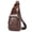 Coffee, variant on Sling Bag for Men Genuine Leather Chest Bag Crossbody Backpack Travel Hiking Outdoor Sports Black