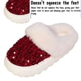 thumbnail image 4 of CHICVOMEY Women's Fuzzy Sequin Slippers Sparkly Non-slip Memory Foam Ladies House Shoes Indoor Outdoor Comfy Warm Slippers, 4 of 9