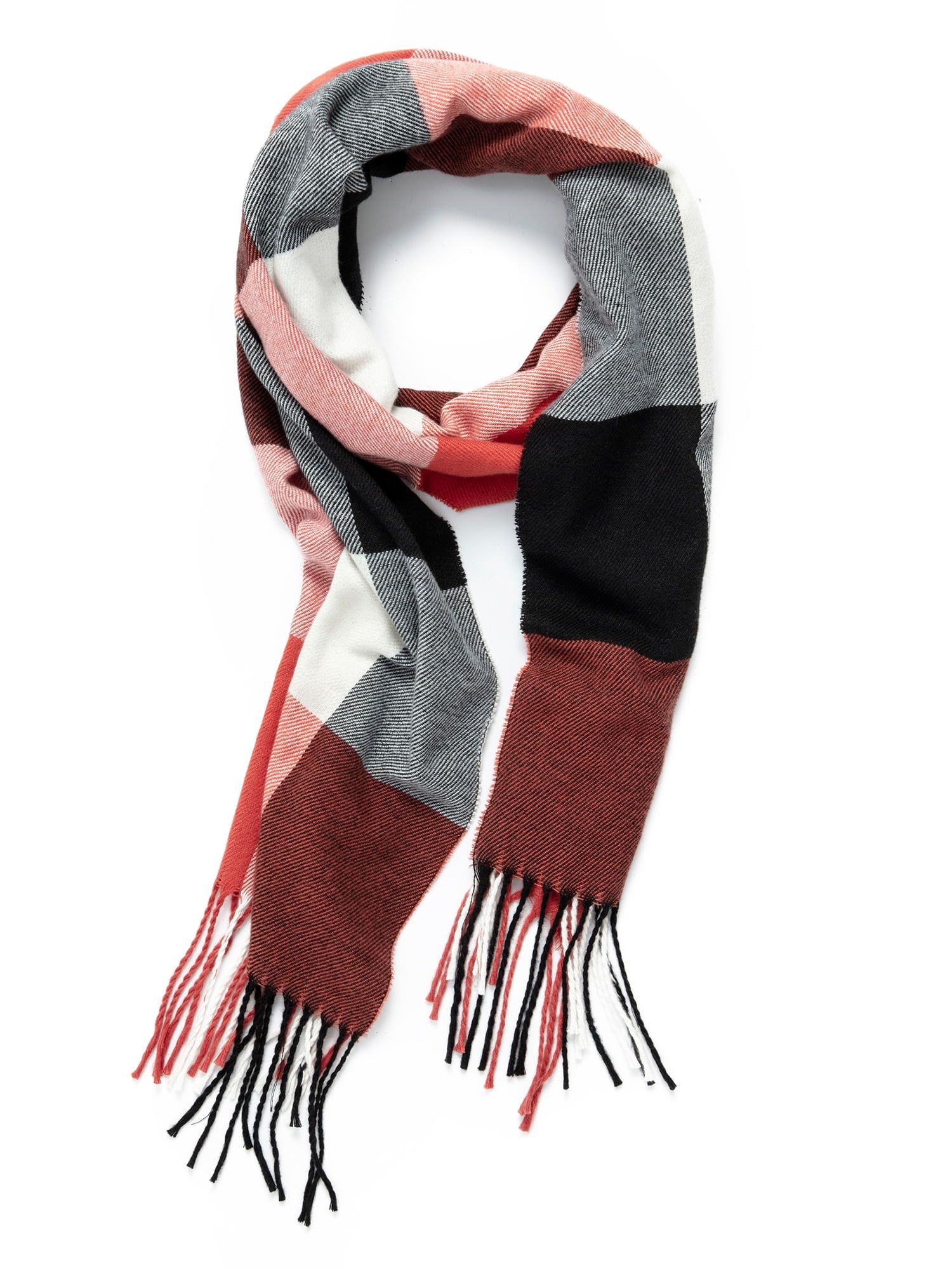 Unisex Plaid Knit Scarfs, Cashmere Feel Ultra Soft Classic Scarf For
