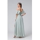 thumbnail image 2 of Vestido de dama de honor Stylefun de gasa con hombros descubiertos, color mostaza, 16, 2 of 7