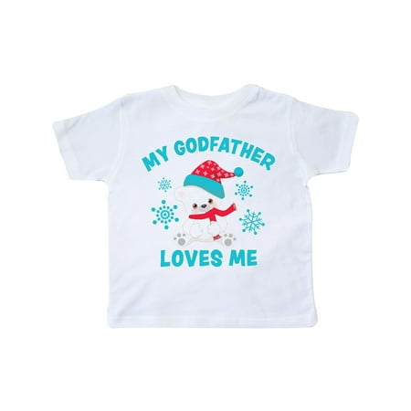 

Inktastic Polar Bear My Godfather Loves Me in Santa Hat Gift Toddler Boy or Toddler Girl T-Shirt