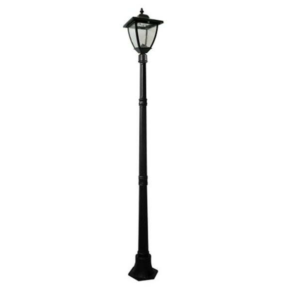 Bayport 72 in. Outdoor Black Solar Lamp Post