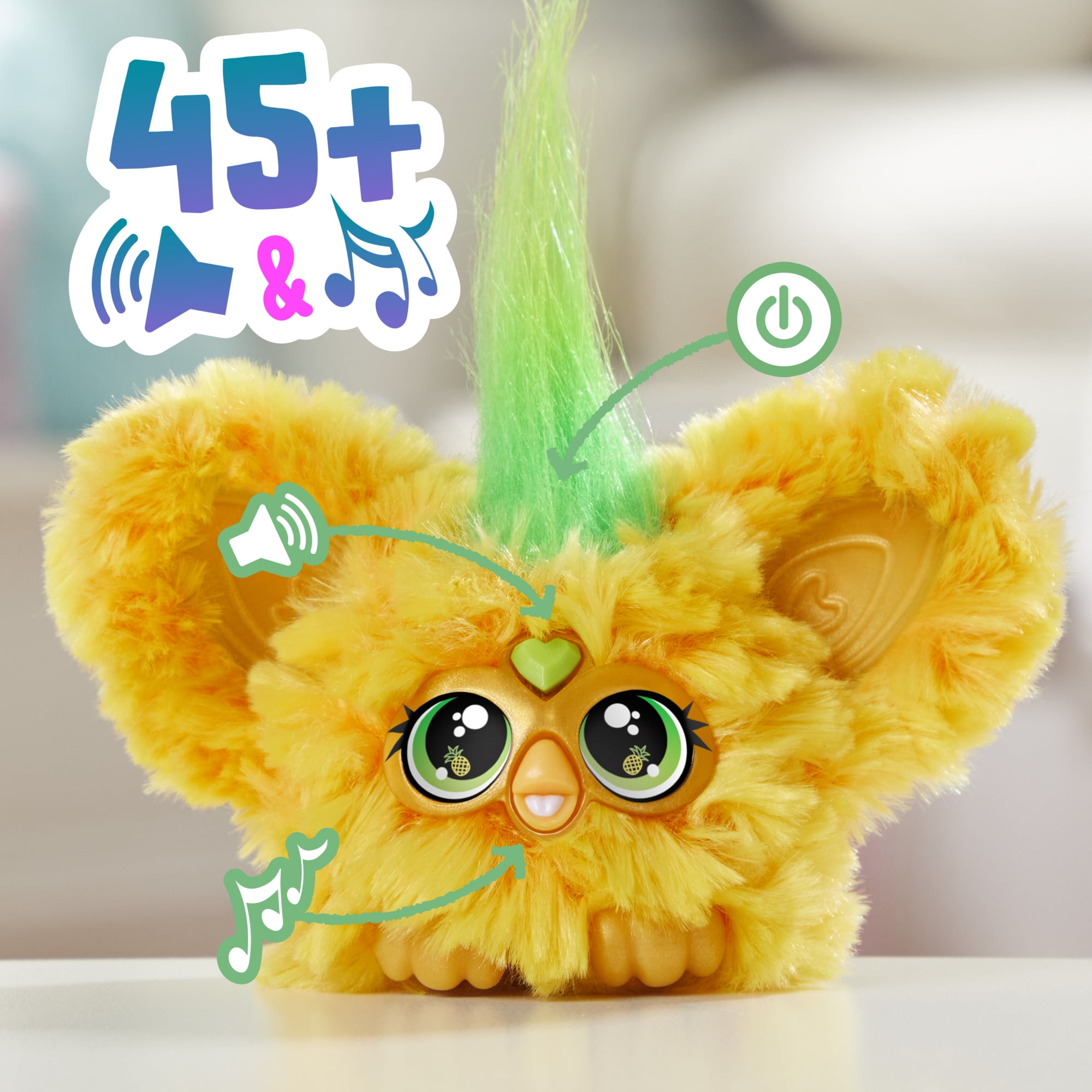 Furby ファービー ビタミンイエロー Furby Furblets Hoo-Lah Pineapple Mini Electronic Plush Toy for