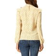 thumbnail image 3 of INSPIRE CHIC Women's Side Bow Tie Neck Long Sleeve Floral Ruffled Blouse, 3 of 6