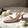 thumbnail image 5 of BOCCA Women’s Kitten Heel Pumps, Pointed Toe Glitter Dress Shoes for Work, Party & Evening Wear, 5 of 7