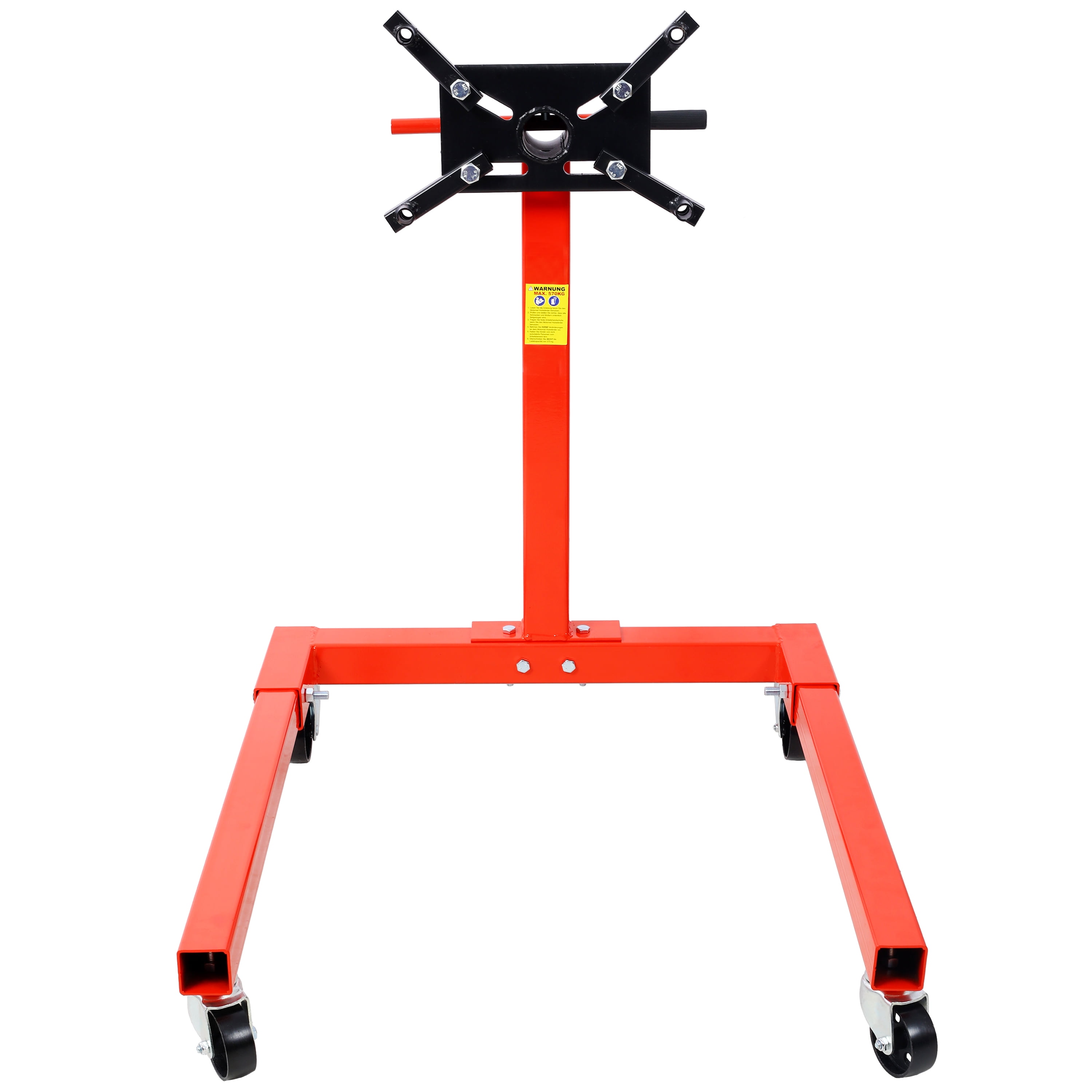Acpouw Engine Stand, 1500 LBS Motor Stand with 4 Wheels, 360 Degree Rotating Head & 4 Adjustable Arms,Metal Engine Holder for Garage, Auto Repair, Red