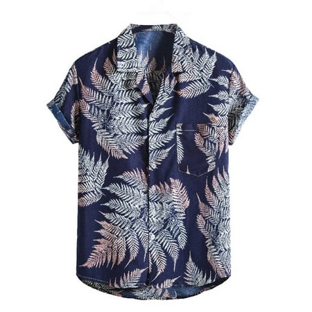 

BESTHUA Short Sleeve Shirts Suit Collar Breathable Tops for Men
