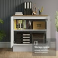 thumbnail image 4 of Madesa Office Storage Cabinet with 2 Doors and 3 Drawers Wooden Organization Unit for Office Supplies, Documents, and Printers Perfect for Home Office or Workspace – White, 4 of 8
