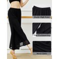 thumbnail image 4 of FEOYA Modern Dance Pants Women 2 Layers Side Slit Mesh Flowing Classical Trousers Elastic Waist Wide Leg Practice Loungewear for Ballet Yoga Pilates L, 4 of 6