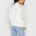 thumbnail image 2 of Women's Long-Sleeved Autumn And Winter Lace Stitching Zipper Solid Color Jacket, 2 of 2