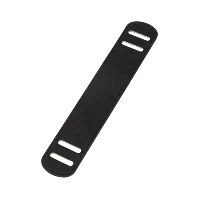 Almohadilla de cuero para correa de hombro, almohadilla ancha para asa de apoyo para mochilas, bolso de mano negro L