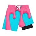 thumbnail image 4 of Miaoju Swimming Trunks for Boys 8-10 Cartoon Printed Short Sleeve Sunsuits Drawstring Fashion Kids Boys Swim Trunks Brief Liner Compression Anti Chafe Little Boys Bathing Suit Swimsuit, 4 of 4