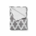 thumbnail image 2 of Grey and White Soft Flannel Fleece Throw Blanket, Damask Geometric Middle Eastern Effects Design Print, Cozy Plush for Indoor and Outdoor Use, 70" x 90", Dimgrey White, by Ambesonne, 2 of 6