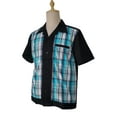 thumbnail image 2 of Men's Shirts Black Contrast Plaid Casual Shirts, 2 of 5