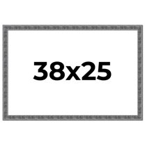 38x25 Frame Silver Black Rustic Sonoma Solid Wood Picture Frame | 1.5 Inch Moulding Width |