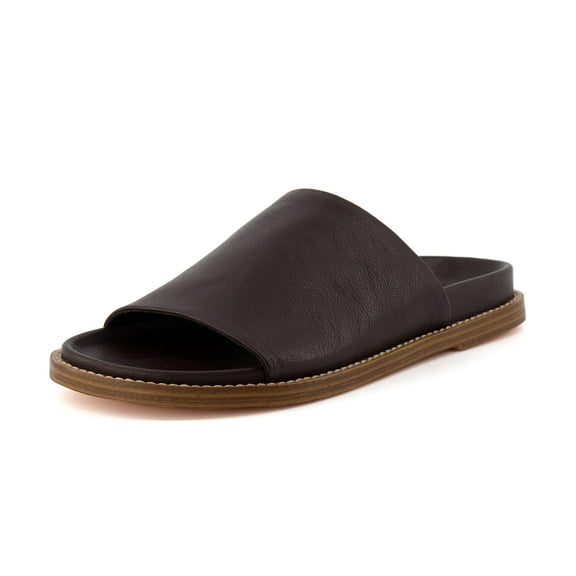 CUSHIONAIRE Women's Nugget one band footbed sandal with  Comfort, Wide Widths Available, Espresso 8 W