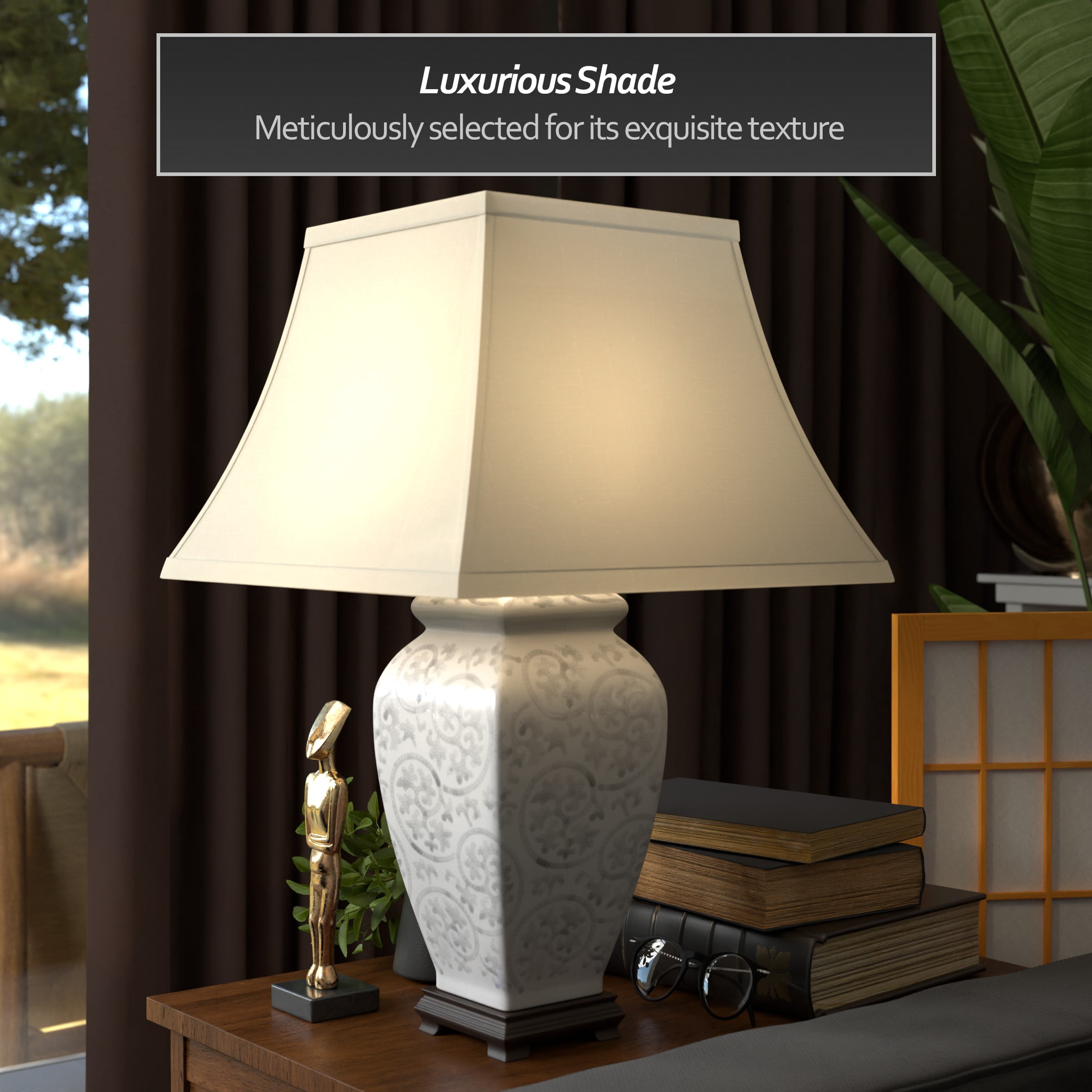 Ivory Vines Porcelain Lamp