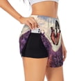 thumbnail image 1 of Balery Butterfly Over Lavender Pantalones cortos deportivos para mujer con forro y dos bolsillos, elásticos, para entrenamiento, gimnasio, yoga-Small, 1 of 7