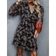 thumbnail image 2 of Women's Floral Print Chiffon A-Line Mini Dress Long Peasant Sleeves, 2 of 5
