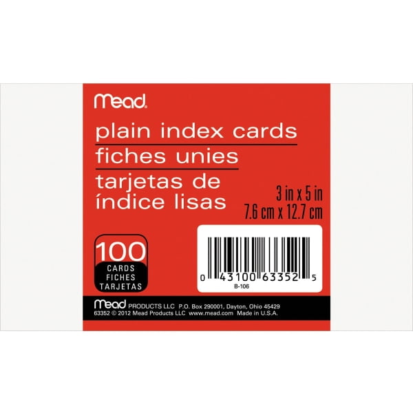 mead index card binder Cards, 3" x 5", Ruled Front, Blank Back, 50 Cards, White (63130) : Index Binding Cases : Office Products The spaces between each line are also large enough so that you can write at normal size and easily read your notes with a quick glance Mead Ruled Colored Index Cards,