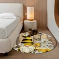 thumbnail image 3 of Daisy Floral Round Rug 3ft Washable Circle Entryway Rugs Non Slip Farmhouse Wood Grain Bee Gnomes Flowers Area Rug Indoor Floor Carpet for Bedroom Kitchen Living Room Home Office Dining Room Nursery, 3 of 8