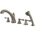thumbnail image 1 of Kingston Brass KS43285AL Three Handle Roman Tub Filler with Hand Shower, 1 of 1