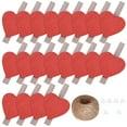 thumbnail image 4 of 1Set Heart Wooden Clothespins Small Craft Photo Wooden Clips Wooden Postcard Clips with Rope Pushpins, 4 of 8