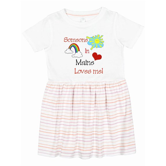 Inktastic Someone in Maine Loves Me Girls Toddler Dress