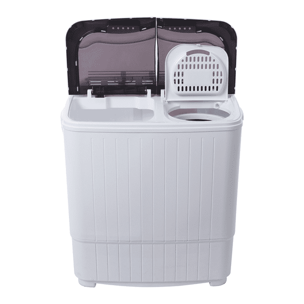 Compact Semi-automatic Washing Machine, Gray Cover Twin Tub with Built-in Drain Pump XPB35-188S 14.3(7.7 6.6)lbs