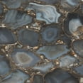 thumbnail image 2 of 24" Gold Iron Base Rough Edge Agate Top Side Accent Table for Glamorous and Natural Living Room or Bedroom Decor, 2 of 9