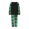 thumbnail image 5 of Family Matching Christmas Pajamas, Elf Letter Print Long-Sleeved Tops + Plaid Pattern Trousers Glow at Night Sleepwear, 5 of 9
