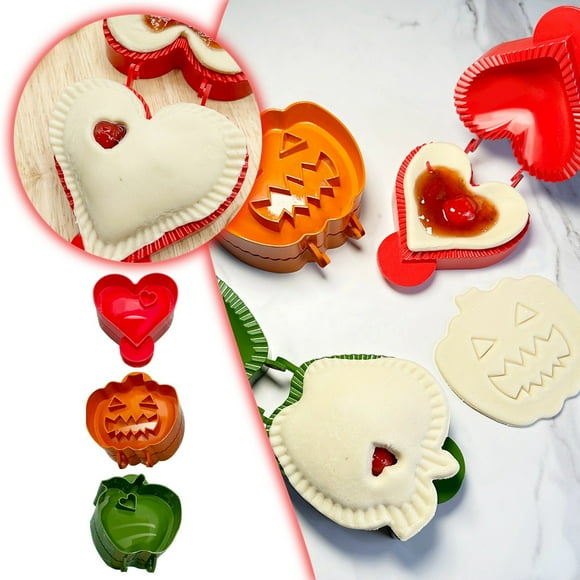Boreal Craft Lucare Pie Reusable 3D Multifunctional Mini Dumpling Cookie Maker For Cooking 3pc Cheese Stainless Rice Molder for Kids Adult Baking Set Dumpling Small Dumpling Roller Dumpling Neon Sign