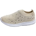 thumbnail image 3 of AngryMonkey Women's Rhinestones Mesh Sport Slip-on Shoes,anti slip Good Arch Breathable Lightweight Casual Sock Sneaker Nurse Shoes, 3 of 16
