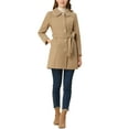 thumbnail image 2 of INSPIRE CHIC Women's Winter Elegant Contrast Color Lapel Collar Long Trench Coat, 2 of 7