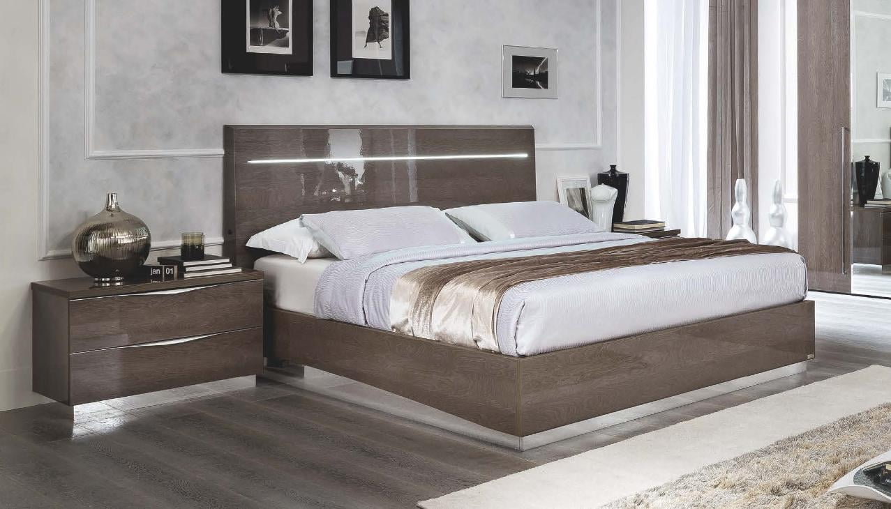 Esf Platinum Legno Silver Birch Queen Size Bed Led Light Headb D Made In Italy Esf Platinum Legno Silver Birch Queen Size Bed Led Light Headb D Made In Italy