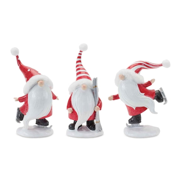 Melrose Set of 3 Sport Gnome Christmas Tabletop Figurines 8.5"