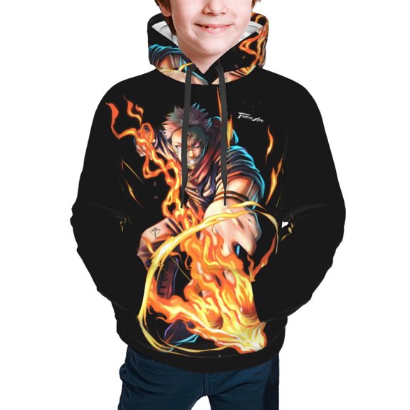 Jujutsu Kaisen Satoru Gojo Kids' Hoodie 3d Print Sweatshirt Soft Pullover Hooded With Big Pockets For Boys Or Girls Small