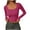 Hot Pink, variant on hotojiny Going out Tops for Women Casual Scoop Neck Slim Fit Ribbed Tshirt Long Sleeve Crop Top Winter Cute Basic Tees S-2Xl