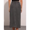 thumbnail image 3 of DARING DIVA Women Denim Zipper Front Split Long Jean Skirt with Pockets M Black, 3 of 5