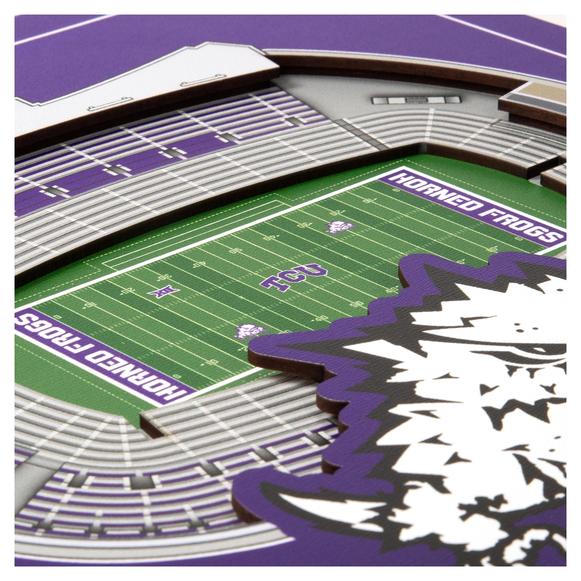 IDNA TCU Horned Frogs 12" x 12" Stadium Series 3D Wall Art