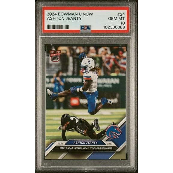 Graded 2024 Topps Bowman U Now Ashton Jeanty #24 Rookie RC Football Card PSA 10 Gem Mint