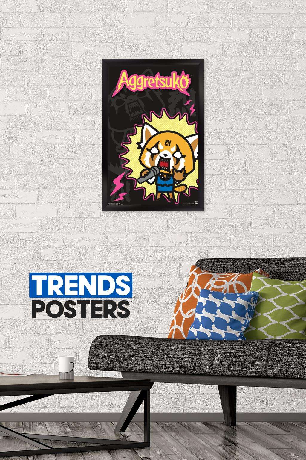 Aggretsuko - Rock Out Wall Poster, 14.725" x 22.375", Framed