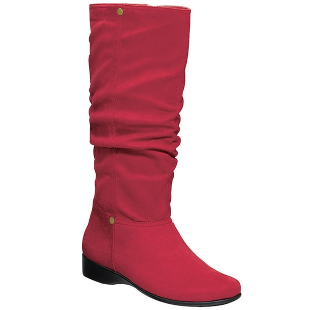 knee high slouch boots with heel